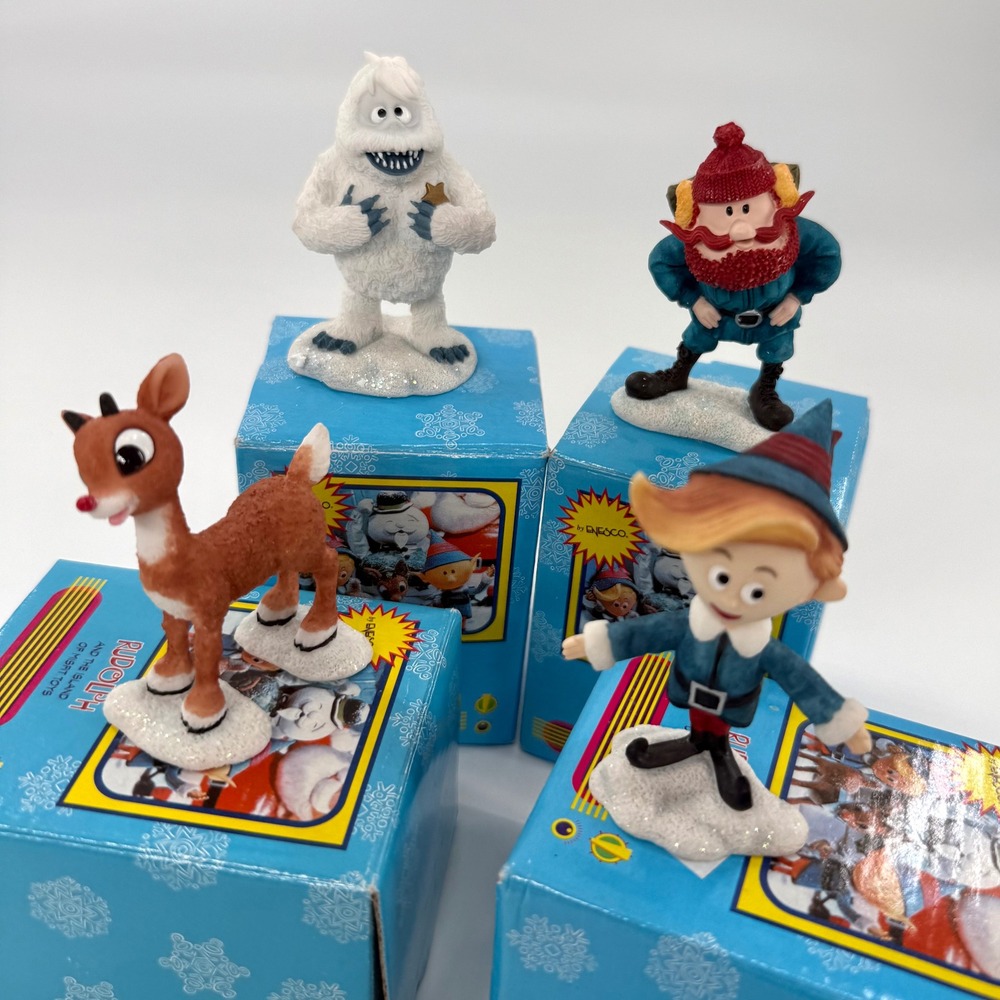 Enesco Rudolph Island of Misfit Toys Figurine Set Lot 4pc Multi Boxed